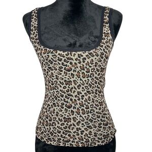 Leopard Print Fleece Lined Women’s Tank Top